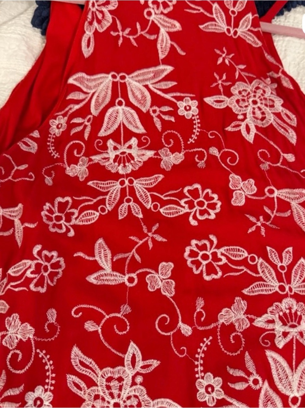 Bila Red Floral Patchwork Fit and Flare Sleeveless Empire Waist Dress Size XXL